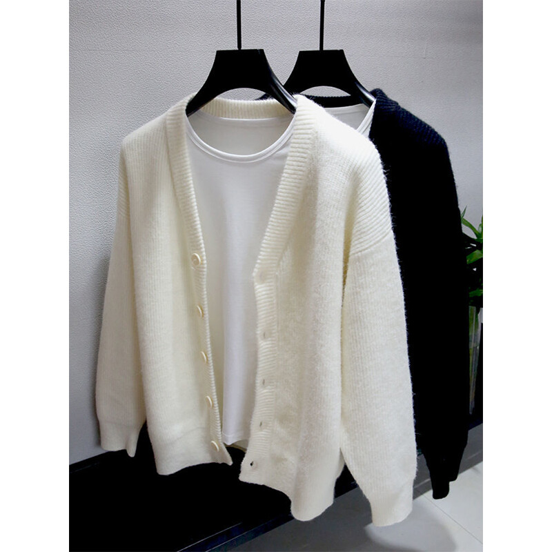 sügistalvel meeste vaba vabaaja ühevärviline kampsun lhomme lihtne kudumismantel meeste v-kaelusega jakk välisriided