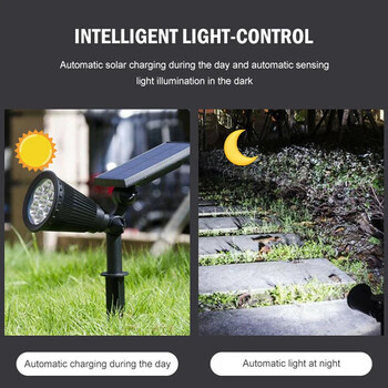 Solar Spotlights Outdoor IP65 Αδιάβροχο 7 LED Φωτεινότητα Spot Ρυθμιζόμενη φωτεινότητα για Διακόσμηση Patio Driveway Garden Garden