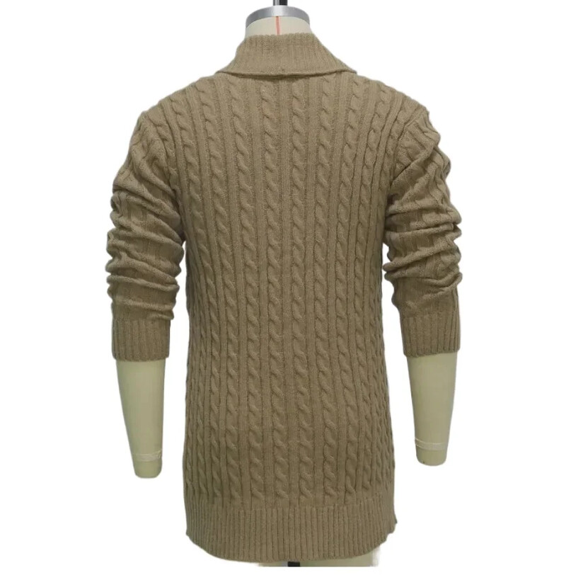 2024 m. vyriškas megztas megztinis laisvalaikio ilgas megztinis pavasario rudeninis plonai prigludęs megztinis ilgas megztinis vyriškas britiško stiliaus paltai su mygtukais