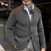 Téli ősz férfi kardigán pulóver egysoros hajtóka Kötött kardigán vastag hosszú ujjú puha elasztikus férfi pulóver kabát