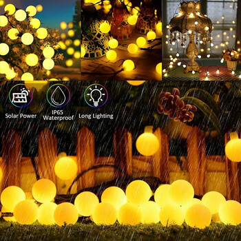 100leds Solar String Light Garden Solar Globe Fairy Lights 8 Modes Αδιάβροχα για τον Κήπο Χριστουγεννιάτικα Φωτάκια Γάμου εξωτερικού χώρου