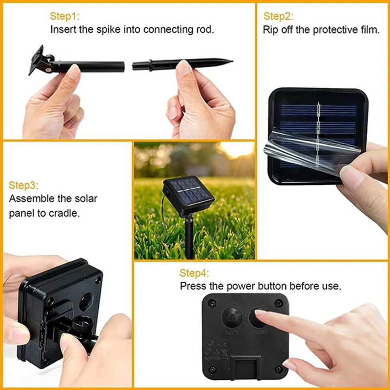 100 leds napelemes zsinór Kerti napelemes gömb tündéri lámpák 8 módos vízálló kerti karácsonyi szabadtéri esküvői dekorációs lámpák