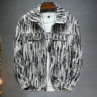 Őszi kiváló minőségű férfi farmer dzseki fehér fekete kék divat alkalmi gombos Stretch utcai egyéniség farmer dzseki S-5XL