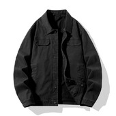 TRAF 2024. gada jaunais modes džinsa mētelis, pavasara un rudens vīriešu modes zīmola brīvs ikdienas kravas jaka High Street All-Match vīriešu tops