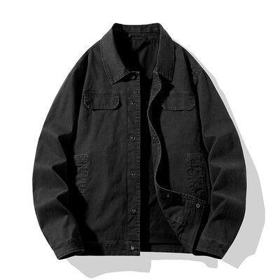 TRAF 2024. gada jaunais modes džinsa mētelis, pavasara un rudens vīriešu modes zīmola brīvs ikdienas kravas jaka High Street All-Match vīriešu tops