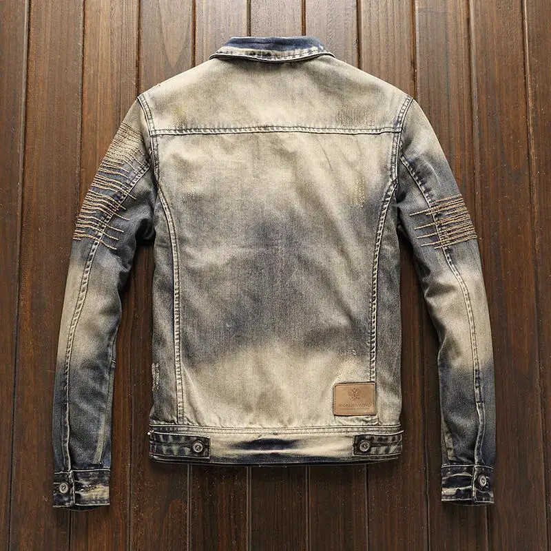 Cowboy kabát Férfi Őszi Korea Vintage Fabric divat Alkalmi farmer dzsekik Férfi Olcsó férfiruházat Lxury felsőruházat L méret Joker