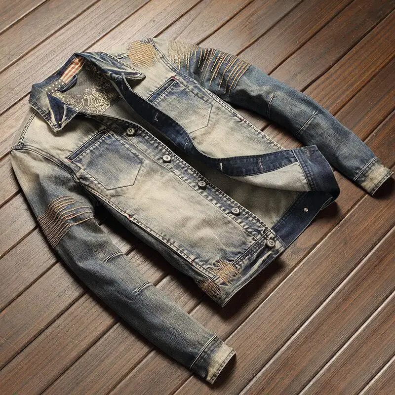 Cowboy kabát Férfi Őszi Korea Vintage Fabric divat Alkalmi farmer dzsekik Férfi Olcsó férfiruházat Lxury felsőruházat L méret Joker