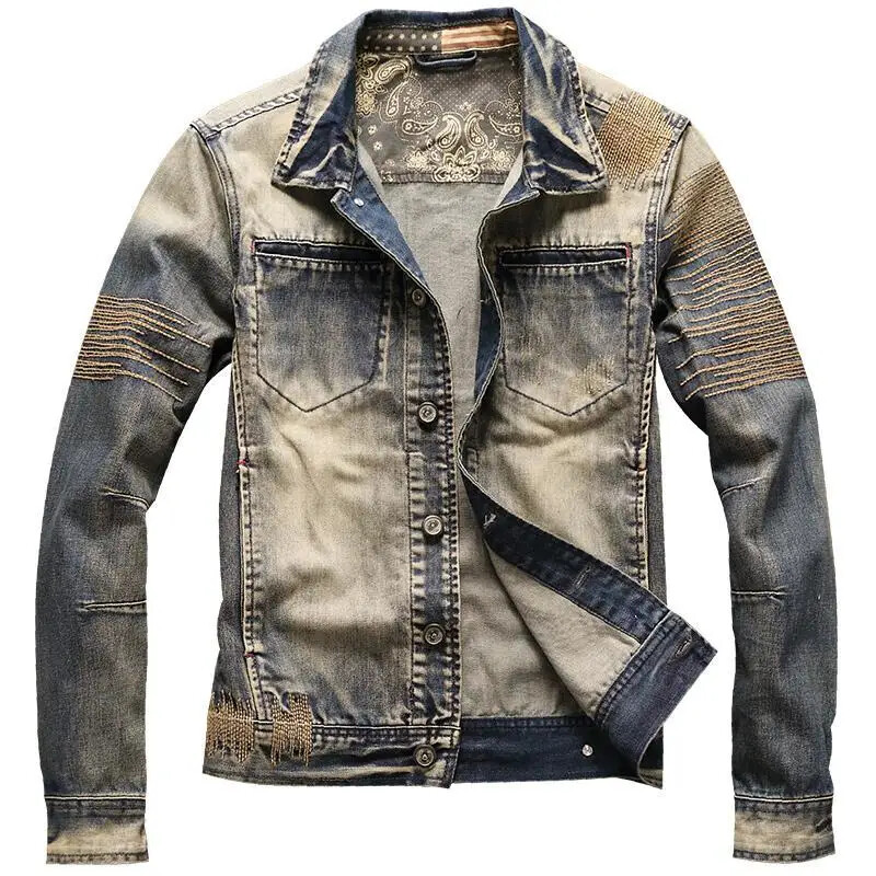 Cowboy kabát Férfi Őszi Korea Vintage Fabric divat Alkalmi farmer dzsekik Férfi Olcsó férfiruházat Lxury felsőruházat L méret Joker