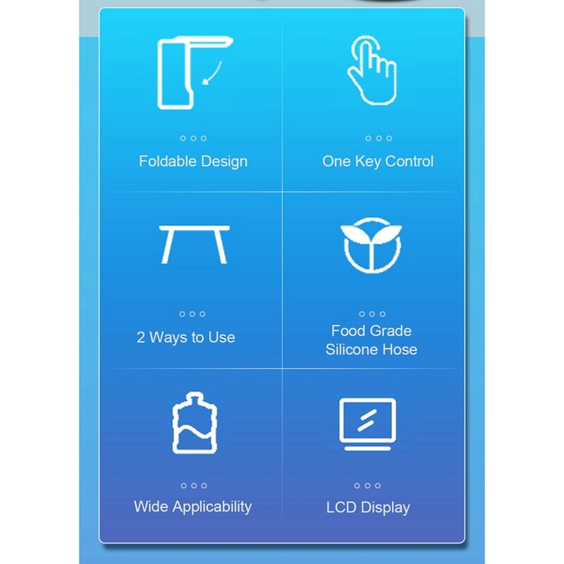 Elektromos vízgallon szivattyú, összecsukható automata vízadagoló, újratölthető asztali intelligens ivóvízszivattyú