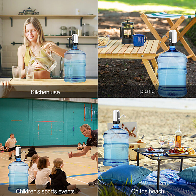 Nešiojamas automatinis geriamojo vandens siurblys su jungikliu ir USB įkrovimo mini elektriniu vandens balionėliu universaliam 5 galonų buteliui