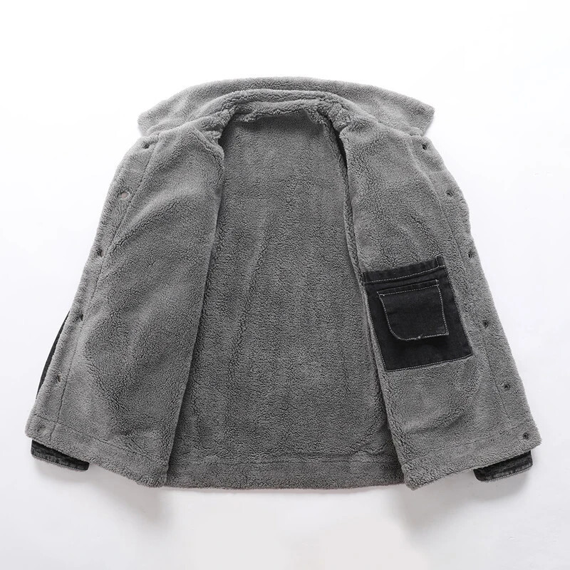 DIMUSI vyriška žieminė striukė Madinga vyriška atvartas Šerpa vilnos pamušalas storas džinsas Jean Trucker Jacke Vyriški džinsai paltai Drabužiai 5XL