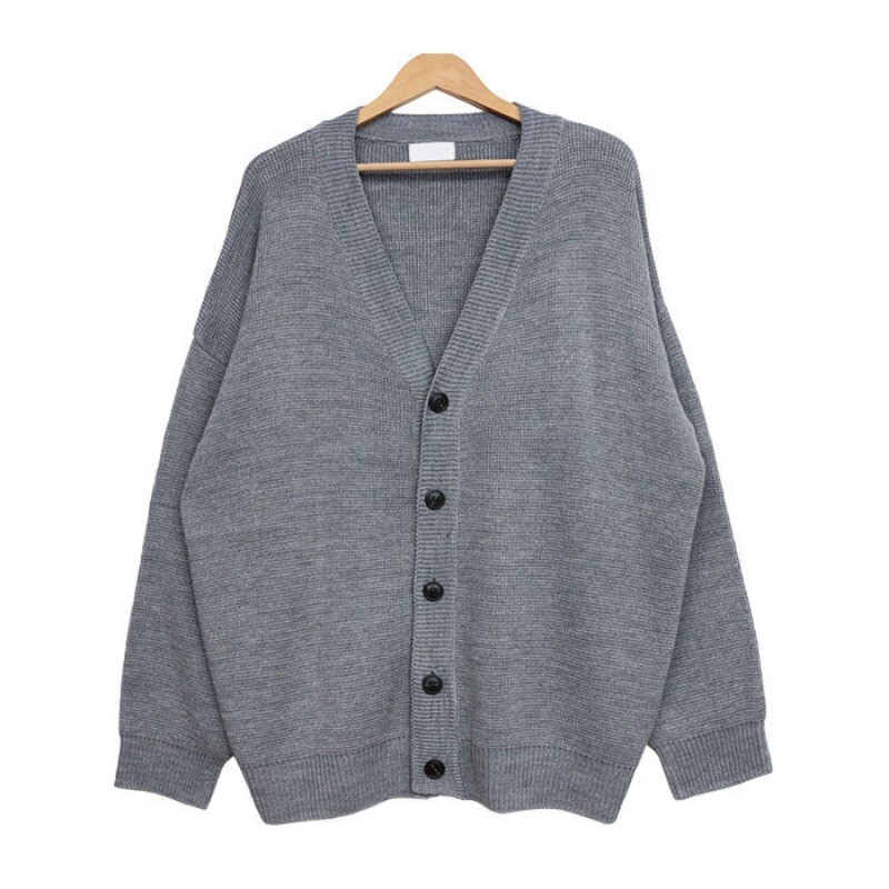 Férfi pulóver kardigánok ősz tél új egyszínű pulóver kötött pulóverek dzseki alkalmi laza, V-nyakú, egysoros felsők