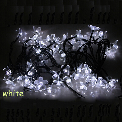 50 LED 7M napelemes fényfüzér antinárcisz női fény cseresznyevirág karácsonyi koszorú kültéri házikert dekoráció napenergia li
