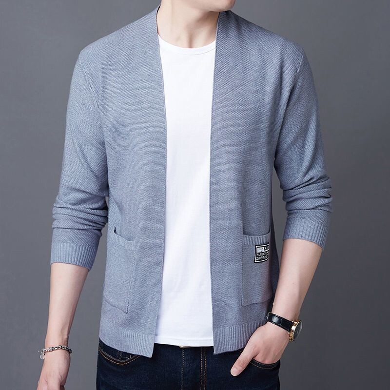 Patogus laisvalaikio vienspalvis vyriškas megztinis Nauja tendencija, tinkanti ilgomis rankovėmis megzti megztiniai Paltas rudens žiema vyriški drabužiai