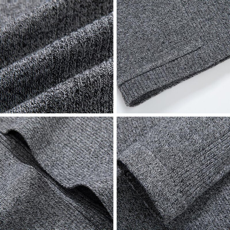 Férfi őszi egyszerű kardigán kabát hajtóka, hosszú ujjú, nyitott első zsebek középhosszú kötött felsőruházat