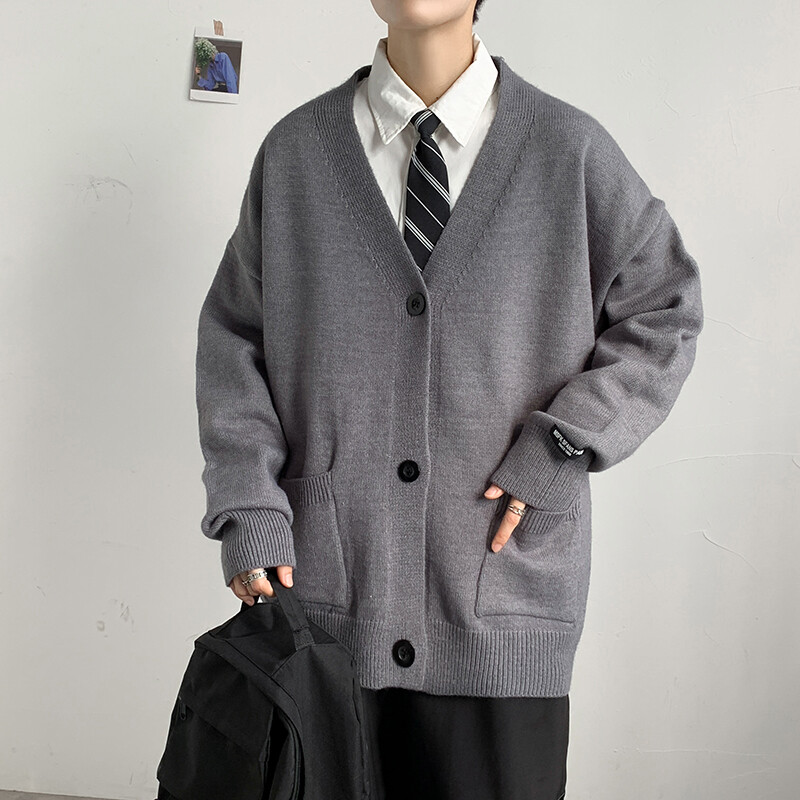 Vyriškas megztinis megztinis Trikotažas Striukė pavasario rudens V formos iškirptė ilgomis rankovėmis Vienaeiliai kišenės Laisvi laisvalaikio lininiai megztiniai