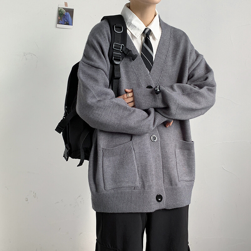 Vyriškas megztinis megztinis Trikotažas Striukė pavasario rudens V formos iškirptė ilgomis rankovėmis Vienaeiliai kišenės Laisvi laisvalaikio lininiai megztiniai