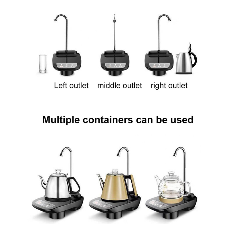 Elektromos vízadagoló palackos szivattyú USB töltő automata vízadagoló ivószivattyú 360 fokos elforgatás utazáshoz