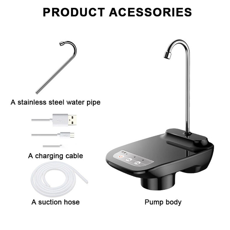 Elektromos vízadagoló palackos szivattyú USB töltő automata vízadagoló ivószivattyú 360 fokos elforgatás utazáshoz