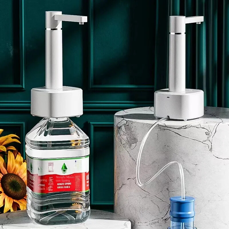 Dozator inteligent de apă, automat, cu 3 trepte, USB, pompă electrică de apă, cu suport, dozator inteligent de pompă pentru sticle de apă, pentru bucătărie acasă