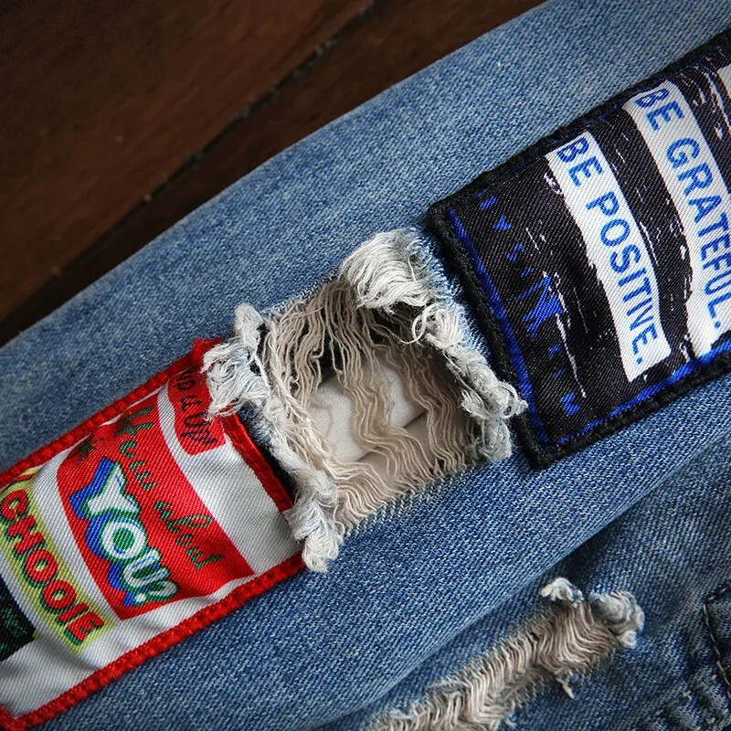 Autumnins hímzés farmer dzseki férfiaknak Divatos márka, népszerű az interneten Ifjúsági munkaruha kabát Alkalmi stílus, laza szabás