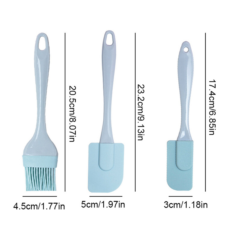 3 vnt. / rinkinys silikoninis grandiklis Kūrybiškumo kepimo įrankiai „pasidaryk pats“ duonos pyragas sviestinis kremas Mentele aliejaus šepetėlis virtuvės kepimo įtaisas