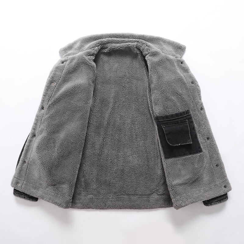 Férfi téli fekete farmer dzsekik Polár meleg kabátok Jó minőségű férfi alkalmi téli kabátok felsőruházat alkalmi kabátok téli ruhák 4XL