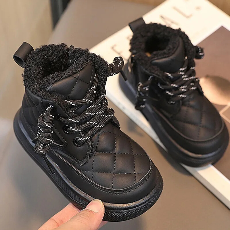 Rudens Ziemas Bērnu Zābaki Silti Plīša Zābaki Zēniem Toddler Meiteņu Zābaki Mode Clith Bērnu Ikdienas apavi Zēniem Meiteņu Zābaki bērniem