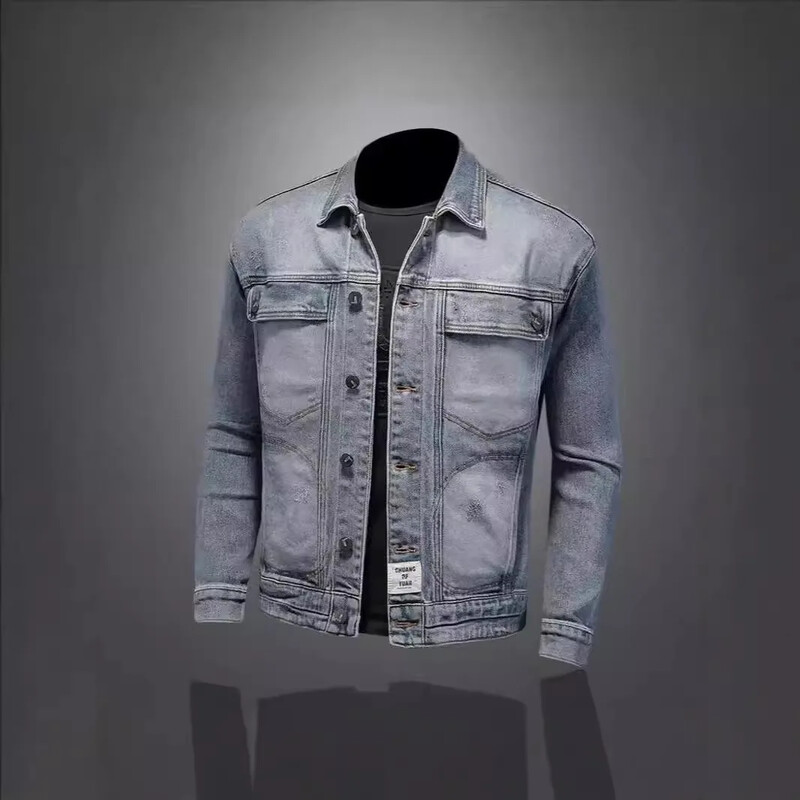 Tavaszi őszi farmer dzseki férfi laza szabású, nagy méretű alkalmi munkaruházat ruházat vastagság szabványos ruházat hosszúsága normál