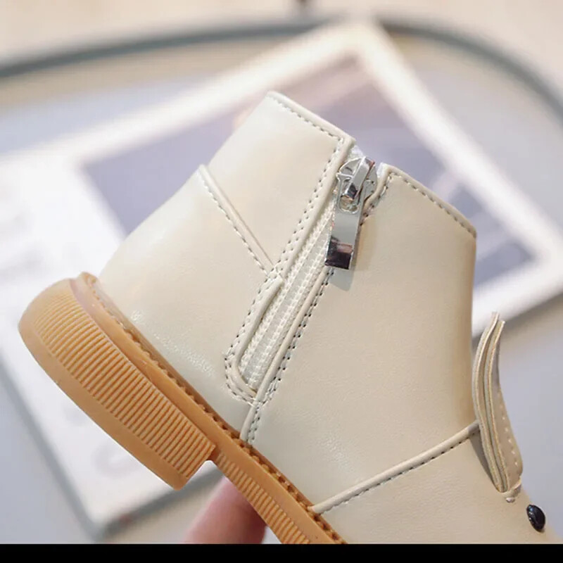 Rajzfilm Rabbit Baba Bokacsizma Lányoknak Anglia Stílusú Gyermekek Aranyos Nyuszi Téli Rövid Csizmák Alacsony Sarkú Gyerek Lány Cipők G11073