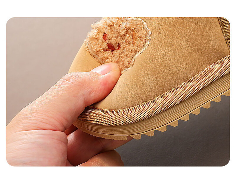 Žieminiai pliušiniai batai kūdikiams Vaikams Stori šilti medvilniniai batai PU oda Neslidūs mažos mergaitės sniego batai Šilti batai vaikui