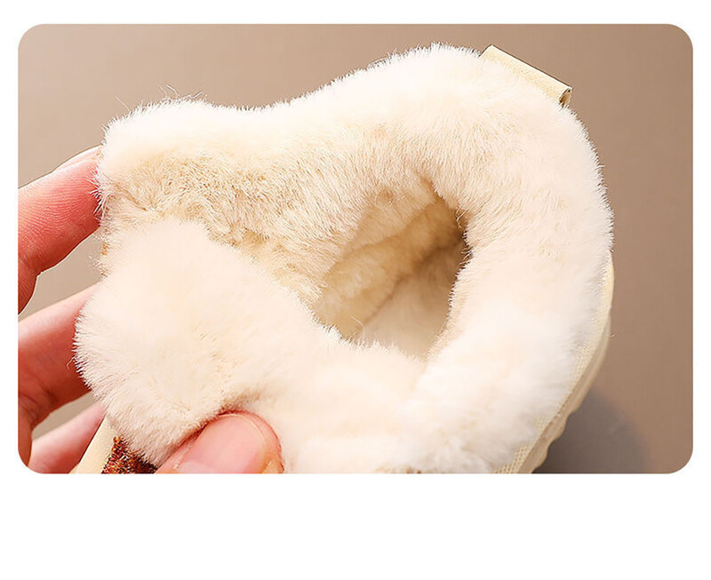 Žieminiai pliušiniai batai kūdikiams Vaikams Stori šilti medvilniniai batai PU oda Neslidūs mažos mergaitės sniego batai Šilti batai vaikui