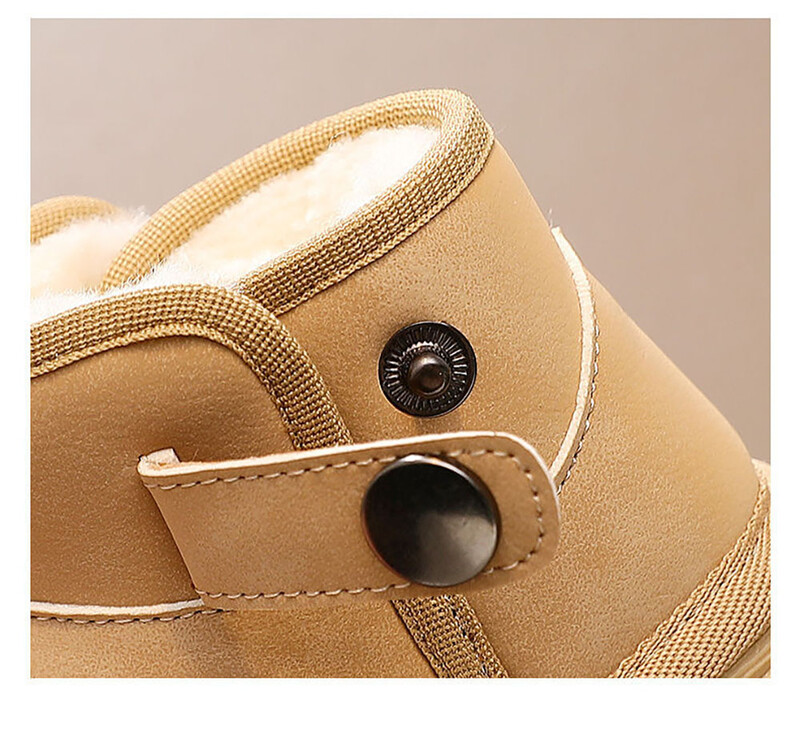 Žieminiai pliušiniai batai kūdikiams Vaikams Stori šilti medvilniniai batai PU oda Neslidūs mažos mergaitės sniego batai Šilti batai vaikui