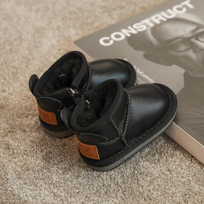 Csúszásmentes puha kisgyermekcipők Gyerekpamut cipők Hócsizmák Baba új téli plusz bársonyos vastag légáteresztő meleg babacsizmák