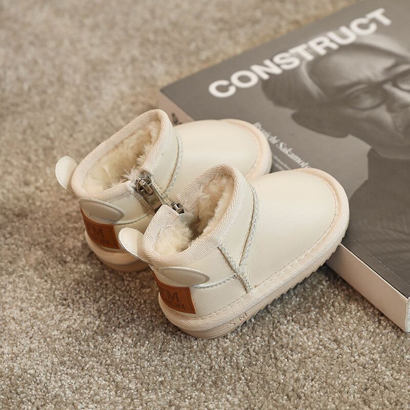 Csúszásmentes puha kisgyermekcipők Gyerekpamut cipők Hócsizmák Baba új téli plusz bársonyos vastag légáteresztő meleg babacsizmák