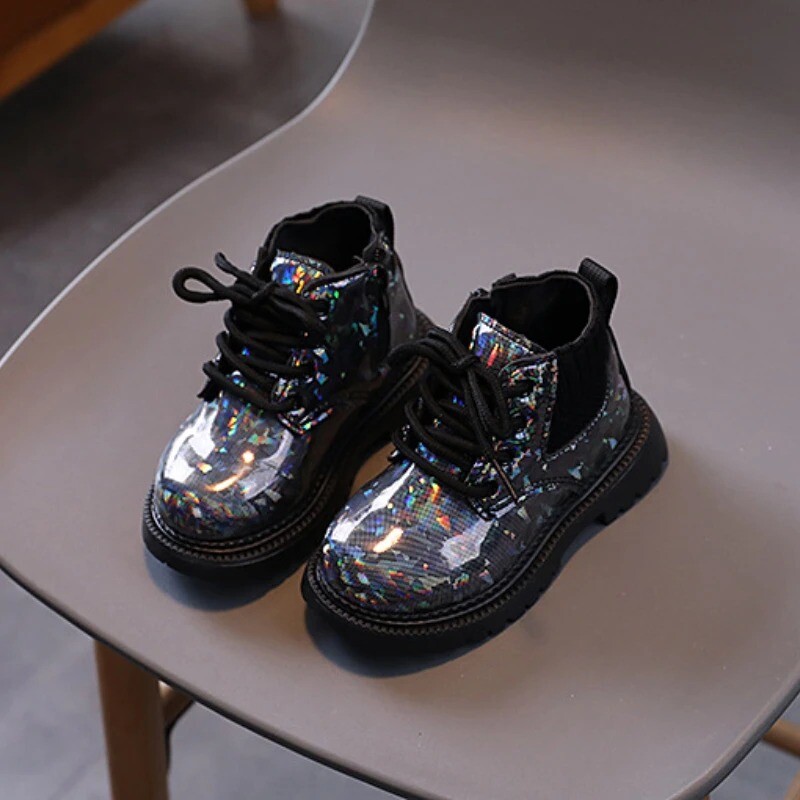 Téli lány új rövid csizma gyermek brit stílusú puha talp könnyű csizma bokáig érő uniszex fiú cipő 21-30 méret