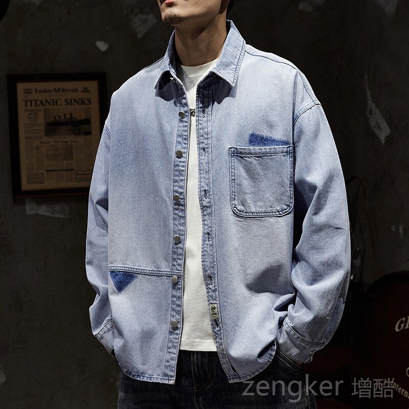Pavasara rudens džinsa jaka vīriešiem liela izmēra brīvi topi plus lieluma vīriešu jakas mētelis tide 7XL 6XL 5XL džinsa jaka