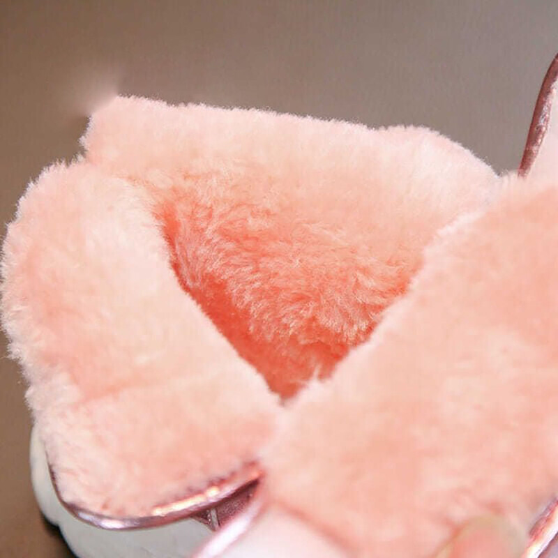 Téli plüss hócsizma lányoknak PU bőr vízálló pamut cipő 2024 divatos vastag meleg műszőrme polár csizma tini lányoknak