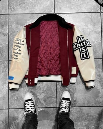 Y2K Harajuku New Fashion Letters Flocking Broded Baseball Uniform Men High Street Retro Hiphop Popular Casual Jacket Couple