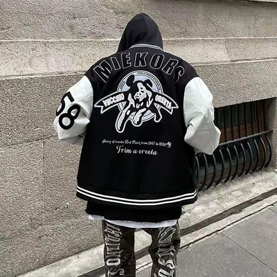 Rudens amerikietiška naujoji retro raidė plaukiojanti hiphopo beisbolo uniforma Y2K gatvės laisvalaikio „Joker“ sujungimo striukė vyrams ir moterims