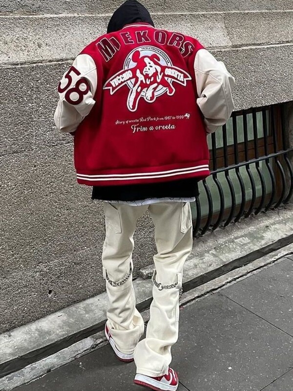 Őszi amerikai új retro betűs bolyhos hip-hop baseball egyenruha Y2K utcai alkalmi Joker splicing dzseki férfi és női