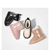 Gyerekcipők Lány divat Átlátszó felső hócsizma fiú vastag plüss ankel magas meleg téli csizma 23-37 méret