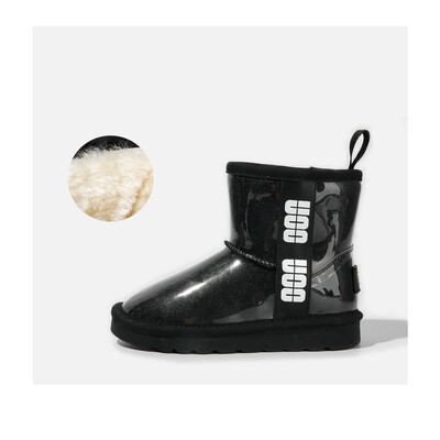 Gyerekcipők Lány divat Átlátszó felső hócsizma fiú vastag plüss ankel magas meleg téli csizma 23-37 méret