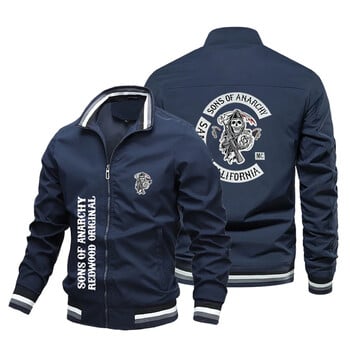 2024 New Chaos Sons of anarchy щамповано мъжко яке Bomber Large Casual Outdoor Windproof Motorcycle Racing Lightweight Jacket