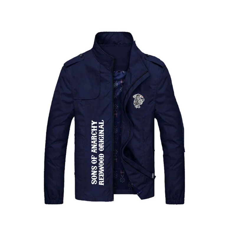 2024 New Chaos Sons of anarchy, Printed vīriešu bumbvedēja jaka Liela ikdienas āra vēja necaurlaidīga motociklu sacīkšu vieglā jaka