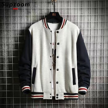 Supzoom New Arrival Fashion Fleece Casual Μπέιζμπολ Ομοιόμορφο βαμβακερό μανίκι κανονικό μανίκι με ραβδώσεις Επώνυμα ρούχα Bomber Ανδρικά μπουφάν