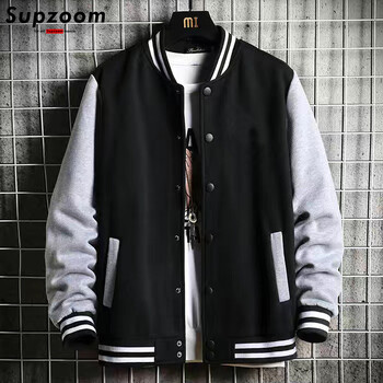 Supzoom New Arrival Fashion Fleece Casual Μπέιζμπολ Ομοιόμορφο βαμβακερό μανίκι κανονικό μανίκι με ραβδώσεις Επώνυμα ρούχα Bomber Ανδρικά μπουφάν