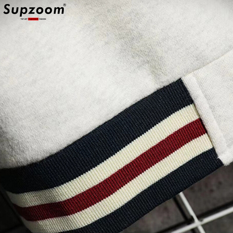 Supzoom New Arrival Fashion Fleece Ikdienas beisbola formas tērps Kokvilnas saliktas parastās ribas piedurknes zīmola apģērbs Bomber jaka vīriešiem