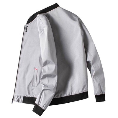 3XL 4XL 5XL Мъжко яке Есенно тънко бейзболна униформа с дълъг ръкав Ветроустойчиво велосипедно яке Плътно ежедневно яке с цип