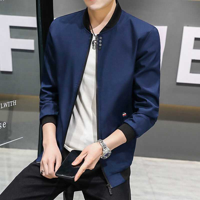 3XL 4XL 5XL vīriešu jaka rudens plānas garām piedurknēm beisbola formas tērps vēja necaurlaidīga riteņbraukšanas jaka Cieta rāvējslēdzēja gadījuma jaka